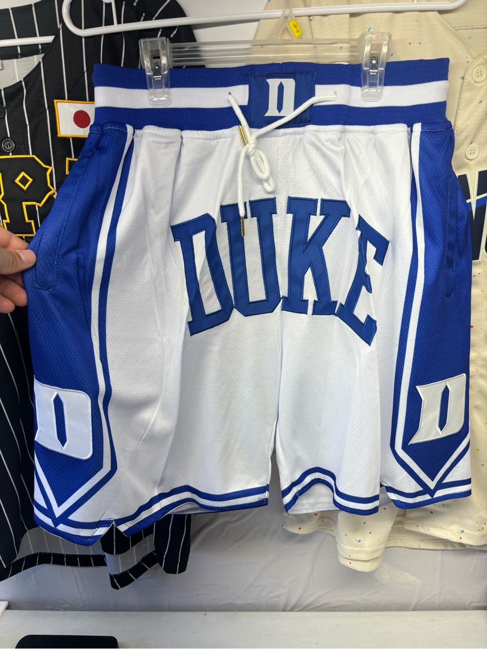 Just Don White & Blue Duke Basketball Shorts